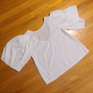 FRNCH White Puff Sleeve Blouse